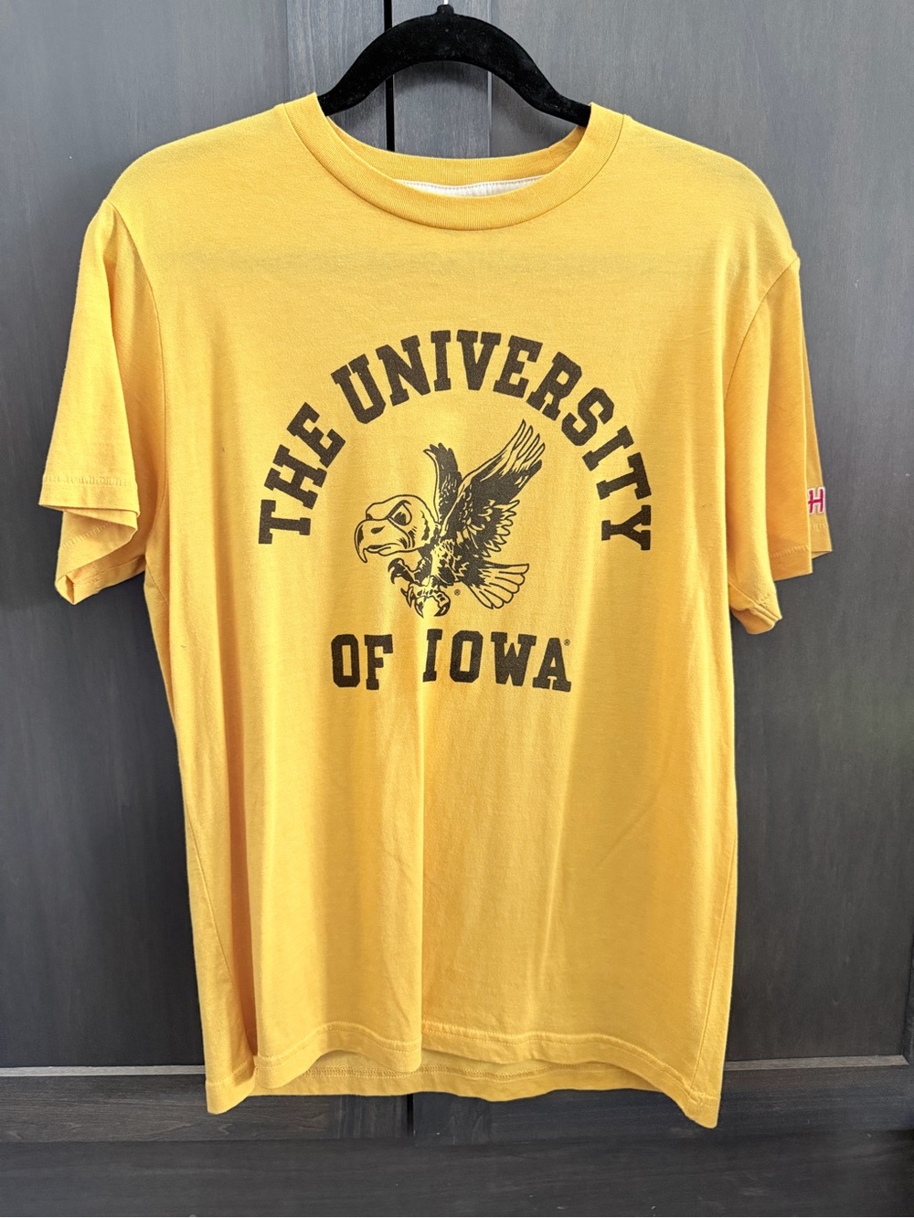 NWOT HOMAGE Yellow University of Iowa Short-Sleeve Graphic Tee